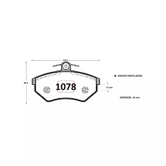 Pastillas De Freno Delantera GTX CHEVROLET N-300 FURGON 2011 -> /VOLKSWAGEN 1994-2006 / CHERY ARRIZO 7 LUXURY 1.5 AUT 2013 ->