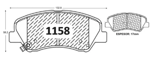 Pastillas De Frenos GTX GOLD HYUNDAI ACCENT RB 2011 -> / KIA RIO V DEL.2011--> / GEELY GS 1.8 2020 ->