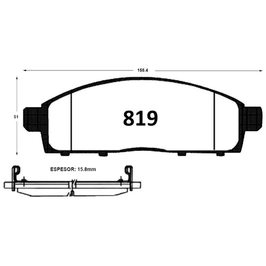 Pastilla De Freno GTX GOLD MITSUBISHI L-200 2006 -> / FIAT FULLBACK GLS/GLX 2.4 2017 ->