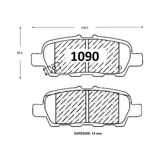 Pastillas De Freno Trasero GTX GOLD SUZUKI VITARA 2009 -> / JEEP COMPASS 2007 -> / NISSAN PATHFINDER 3.5 AUT 2014 ->