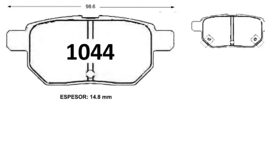 Pastilla De Freno Trasera GTX GOLD TOYOTA YARIS-AURIS 2007 -> / JAC GRAND S3 1.6 2018 -> / GREAT WALL FLORID CROSS 1.5 2010 -> / CHERY NEW TIGGO 3 GL 1.5 2020