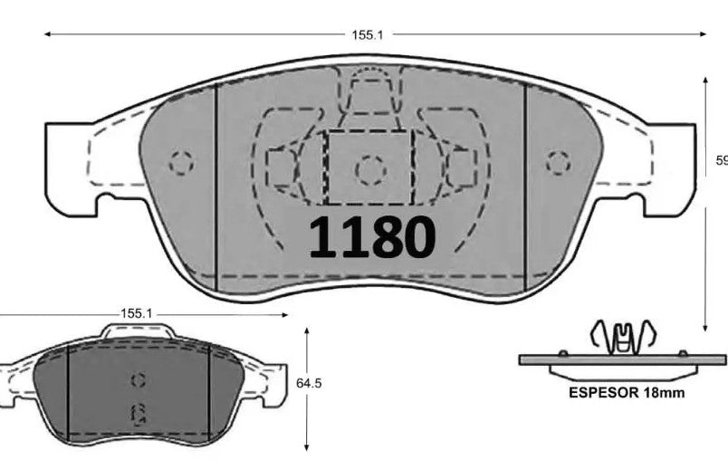 Pastillas De Freno GTX Delanteras RENAULT FLUENCE 2010 -> SAMSUNG SM3 2014 ->