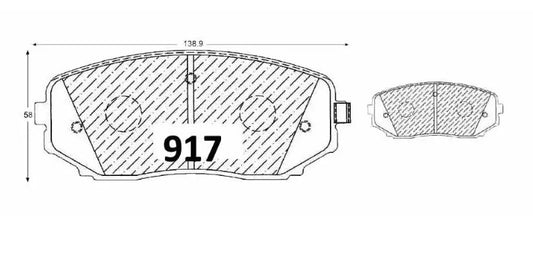Pastilla de Freno GTX Delantera MAZDA CX/ FORD EDGE 2007 MITSUBISHI L200 2020->