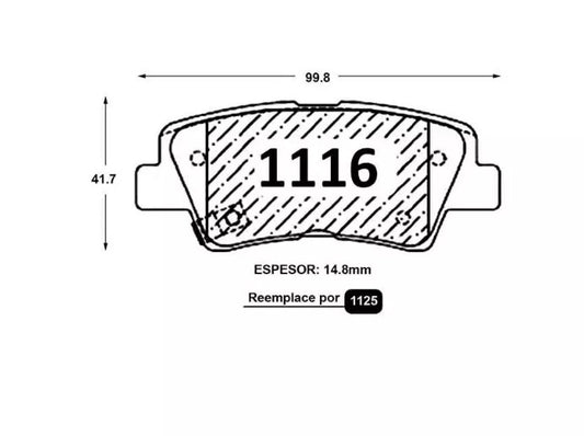 Pastilla de Freno GTX Trasera GEELY AZKARRA 2022-> HYUNDAI SONATA 2009-2010