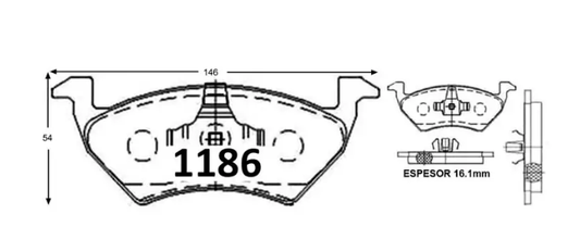 Pastillas De Frenos GTX Delantera VOLKSWAGEN SAVEIRO 2012 -> MG GT 2012 ->