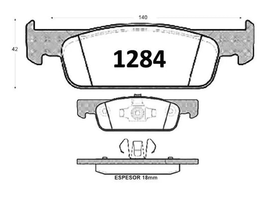 Pastillas De Freno Delanteras GTX RENAULT SYMBOL 1.6 2014 -> CLIO HB 2016 - 2019