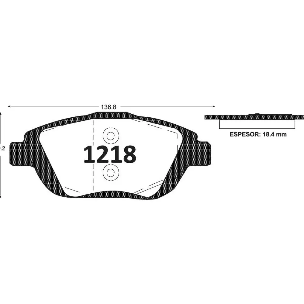 Pastillas De Freno Delantera GTX CITROEN C-3II / PICASSO 2012 -> / PEUGEOT 2008 1.2 2020 ->