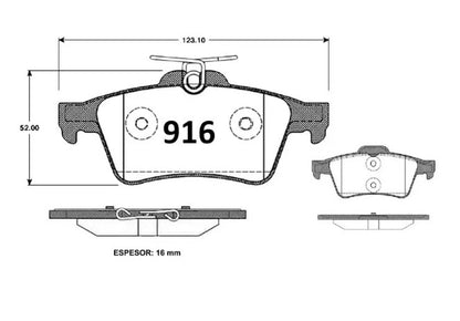 Pastilla De Freno Trasera GTX MAZDA 3 2006 ->
