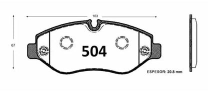 Pastillas De Freno Delanteras GTX MERCEDES BENZ FURGON VITO 2008 - 2021