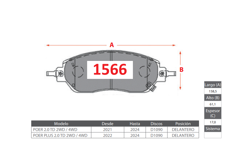 Pastillas De Freno Delantera GTX GREAT WALL POER 2021 ->