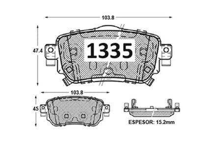 PASTILLAS TRASERAS NISSAN QASHQAI 2014 FRENOS CONCEPCION