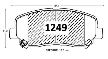 Pastilla De Freno Delanteros GTX MAZDA CX5 / CX7 2013 ->