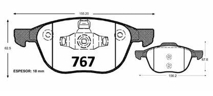 Pastilla De Freno GTX Delantero MAZDA 3 2004 -> / FORD FOCUS 2006 -> / VOLVO S-40  / BMW 3 2006 -> / HAIMA 3 2004 ->