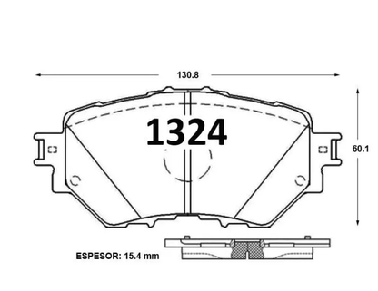 Pastillas De Frenos GTX Delantera MAZDA 3 2015 -> / BMW 3 2.0 AUT 2015 -> / GREAT WALL 3 2.0 2015 -> / HAIMA 3 1.6 AUT 2015 ->
