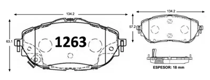 Pastillas De Frenos GTX Delantera TOYOTA AURIS-COROLLA  2013->