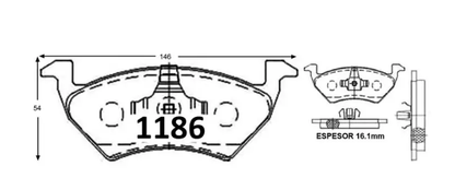 Pastillas De Frenos GTX Delantera VOLKSWAGEN SAVEIRO  2012 -> MG GT 2012 ->