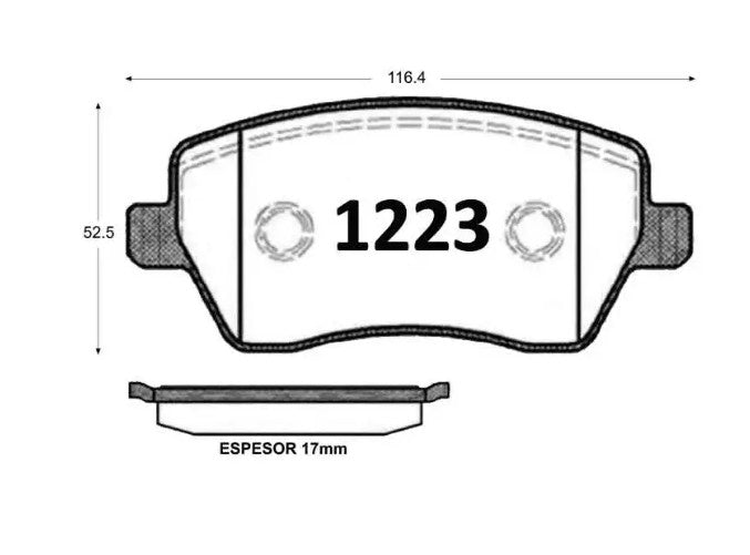 Pastillas De Freno Delanteras GTX RENAULT CLIO / DUSTER 2012 CHANGAN CS1 2015-2017 LADA LARGUS 2017 NISSAN NOTE 2006 ->