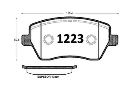 Pastillas De Freno Delanteras GTX RENAULT CLIO / DUSTER 2012 CHANGAN CS1 2015-2017 LADA LARGUS 2017 NISSAN NOTE 2006 ->